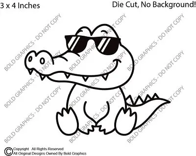 3  Baby Alligator Sunglasses Croc Gator Decal Vinyl Sticker Crocodile Animal • $3.50