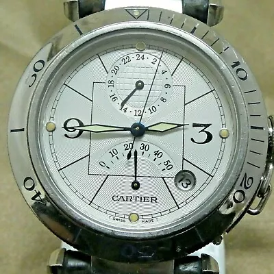 Cartier Pasha Swiss Made Mechanical Men's Watch 30 Jewels 480 WR 100M CC578435 • $1600