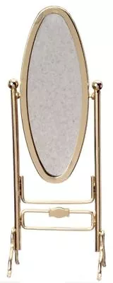 Dolls House Brass Gold Cheval Dressing Mirror Dressmaker Shop Bedroom Furniture • $10.74