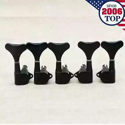 Bass Tuning Pegs Tuners Machine Heads For 5 String Guitar Sealed 2L3R Black Keys • $29.35