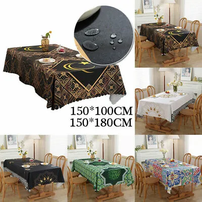 $23.99 • Buy Eid Mubarak Ramadan Muslim Waterproof Dining Table Cloth Table-Cover Home Decor