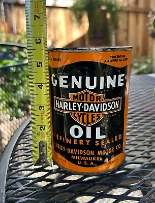 Vintage Orig. SEALED FULL 1940s Harley Davidson Oil Can For Knucklehead Flathead • $200