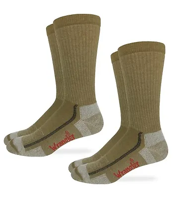 Wrangler Mens All Terrain Gear 70% Merino Wool Crew Cushion Socks 2 Pair • $17.99