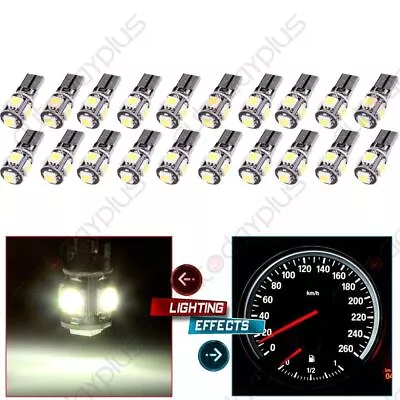 20x White Error Free T10 W5w 194 Led 5smd Instrument Cluster Panel Lights Bulbs • $11.79