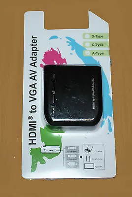 MAPLIN Micro/Mini/Standard HDMI Male To Female VGA Adapter - N58NX - RRP= £49.99 • £12.99