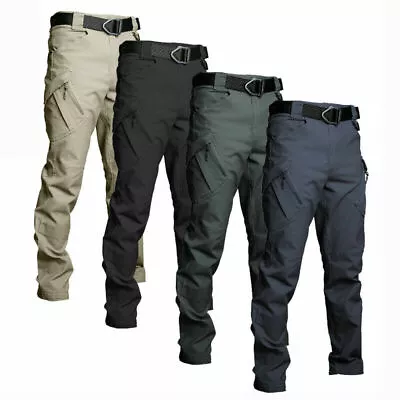 Durable Tactical Waterproof Work Trousers Men Cargo Pants Combat Hiking Outdoor • $30.39