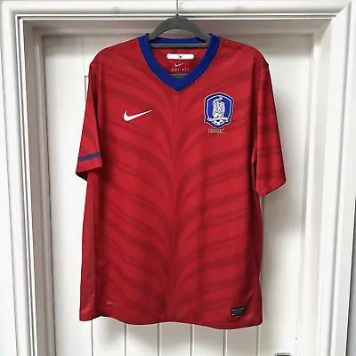 Nike South Korea Shirt Men's Large Red Dri-Fit Football International Jersey Top • £49.99