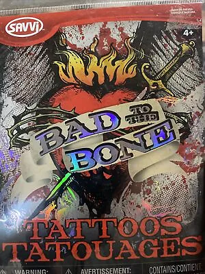 Bad To The Bone Tattoos Party Supply Favors 50  Bad To The Bone Skull Tattoos • $4.90
