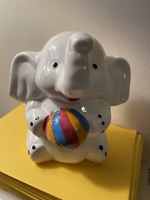 Vintage Ceramic Baby Elephant Money Piggy Coin Cash Bank • $7