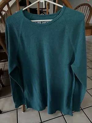 Mossimo Supply Co Men's Thermal Long Sleeve Shirt Size XL Teal Athletic Fit • $2.99