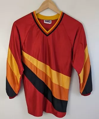 Vintage Soccer Jersey Goalkeeper Goalie Shirt Padded Elbow Youth L XL RED Shiny • $29.99