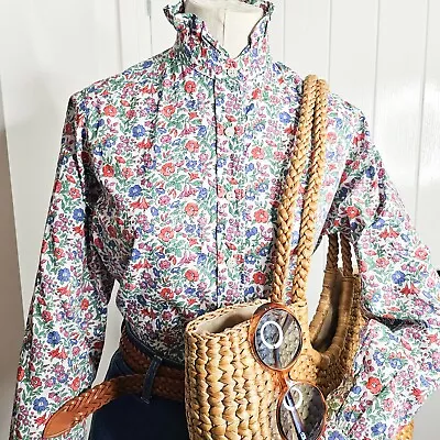 Vintage James Meade Liberty Ditsy Floral Ruffle Neck Blouse 12 • $49.16