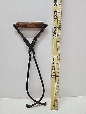  Iron Ice Block Tongs Rockford IL Pure Ice & Fuel Co. W/Phone & Address.  • $24.88