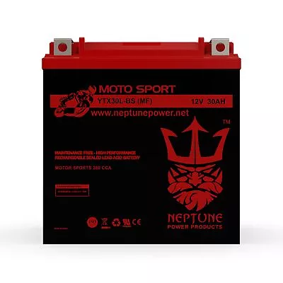 Neptune YTX30L-BS High Performance-Maintenance Free AGM Motorcycle Battery • $72.99