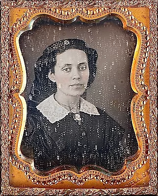 Pretty Lady Unusual Pin In Braided Hair By Chase 1/9 Plate Daguerreotype S574 • $198.75