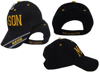 Black Mason Masonic Lodge Gold Letters Ball Cap Hat CAP961 (TOPW) • $9.88