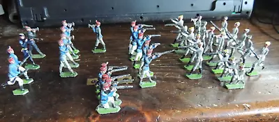 36 Custom Cast Miniatures Civil War Confederate Union Soldiers Hand Painted LOT • $75