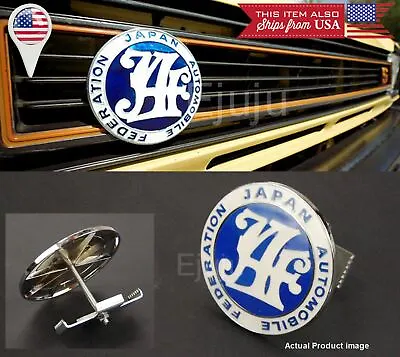 $13.85 • Buy Japan Automobile Federation JAF Blue Emblem Badge For Mitsubishi Subaru Grille