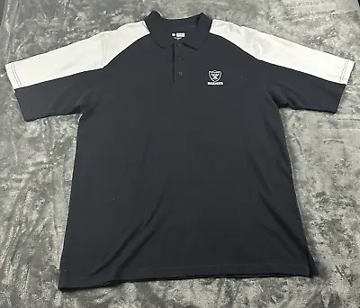 Oakland RAIDERS GOLF SHIRT Men's Size XL Black NFL FOOTBALL POLO Preowned • $19.99