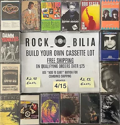 $2.50 Bargain Bin Rock/pop Buy 10 Get Free Shipping Build A Cassette Tape Lot B • $2.50