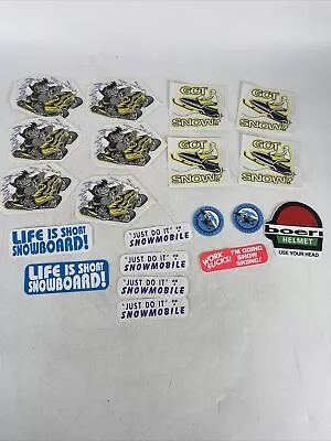 LOT OF 19 Assorted Vintage Snowboard Snowboarding Stickers NEW OLD STOCK (51) • $17.42