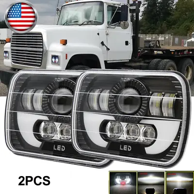 Fit Ford L9000 1991-1996 2pcs 7x6 Inch LED Headlights High-Low Sealed Beam DRL • $48.99