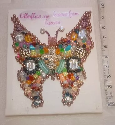 Jeweled Butterfly Jewelry Art Ornament Butterfly Wall Decor Unique Gift  • $53.20