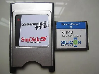 SiliconDrive  64MB Compact Flash +ATA PC Card PCMCIA Adapter JANOME Machines • $4.50