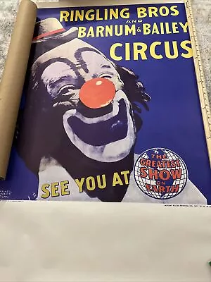 RINGLING BROTHERS CIRCUS POSTER LOU JACOBS CLOWN FEDERIC COPLAND VINTAGE 30x45 • $249.99