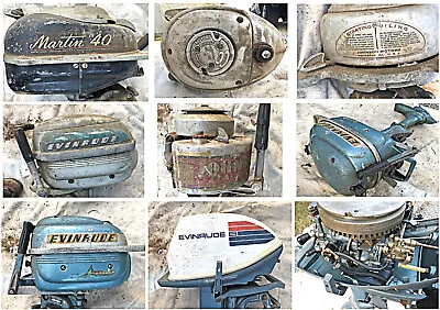 Collection Of 11 Antique And Vintage Outboard Motors • $3200