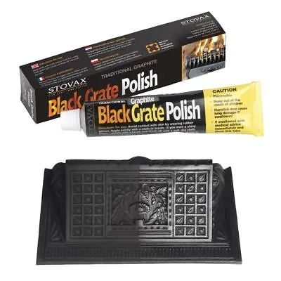 £8.11 • Buy Black Graphite Grate Polish Stove Cast Iron BBQ Fire Basket Wood Burner Zebo