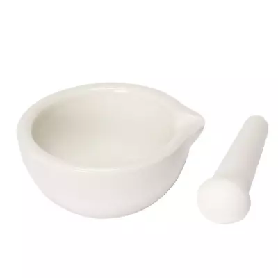 Mortar And Pestle Set Classic Marble Natural Stone White Pestal To Grind Food US • $10.53