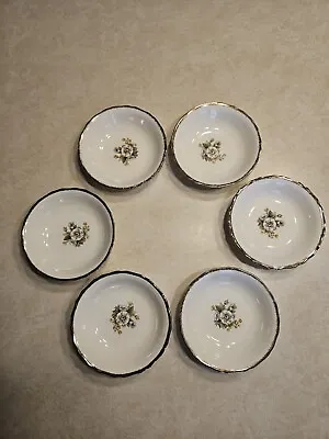 Set Of 6 Vintage Canonsburg Pottery 5.25  Gold Trimmed Royal Wilton Fruit Bowls • $29.99