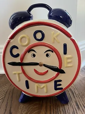 Vintage Cookie Time Smiling Clock Face Cookie Jar The Same As TV Show “FRIENDS” • $48.74