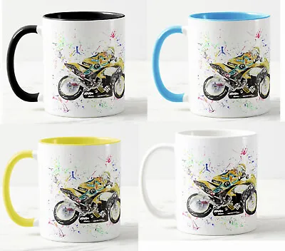 Motorbike  Biker Watercolour Art Coloured Mug Cup Gift • £10.99