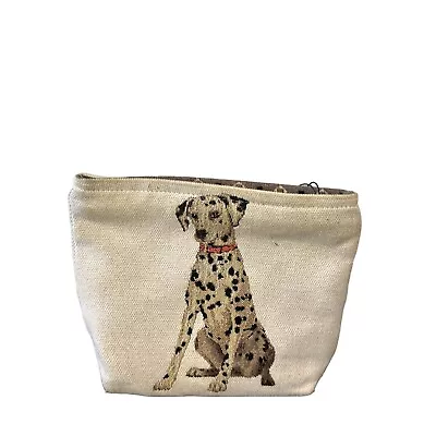 IOSIS Paris Dalmatian Dog Tapestry Zip Clutch Make Up Bag Made In France • $34.99