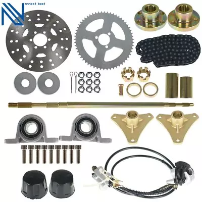 740mm Go Kart Rear Axle Hub Kit+Chain +Brake Disc Sprocket Fr Drift Trike Buggy • $114.64