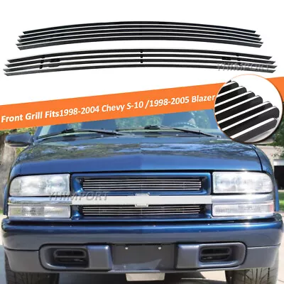 Grille Fits 1998-2004 Chevy S-10 /98-2005 Blazer Billet Main Upper Chrome Grill • $45