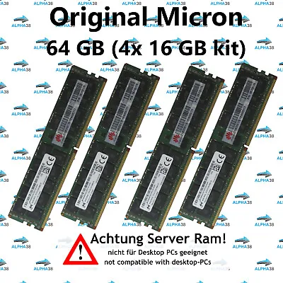 Micron 64 GB (4x 16 GB) 2133 DDR4 ECC Dell Precision Work Station T7810 & XL RAM • $152.89