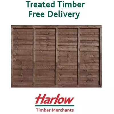 Fence Panels Garden Lap 6x3 6x4 6x5 6x6 Heavy Duty Dark Brown Waney Feather Edge • £81.99