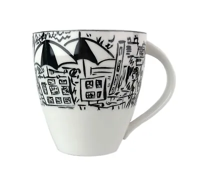 Mikasa Ultima Parisian Scenes Coffee Cup HK114 Black White Paris • $12.99