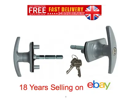 Garage Door Lock Handle Henderson Locking T Bar Merlin Up & Over New Keys Spares • £14.40