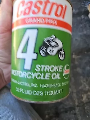 Vintage Gastrol Grand Prix 4 Stroke Motorcycle Qt Oil Can FULL  • $15.95