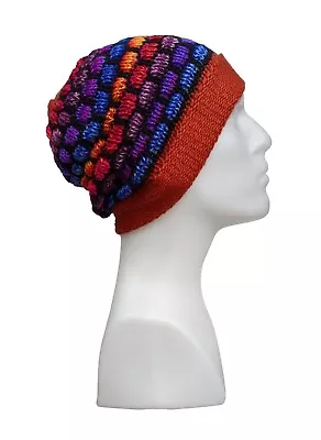 £10 • Buy Alpaca Wool Beanie Hat Striped Dotted Soft Winter Warm Cosy Peruvian Colourful