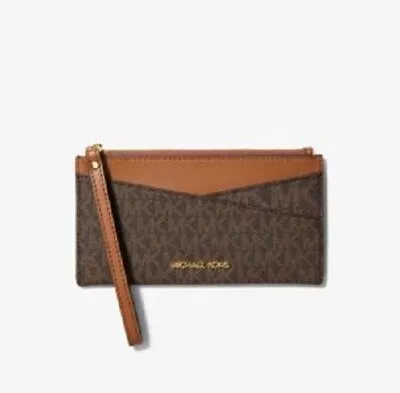 Michael Kors Jet Set Slim Crossover Brown Womens Wallet 35H1GTVW2B In Gift Box • $64.99