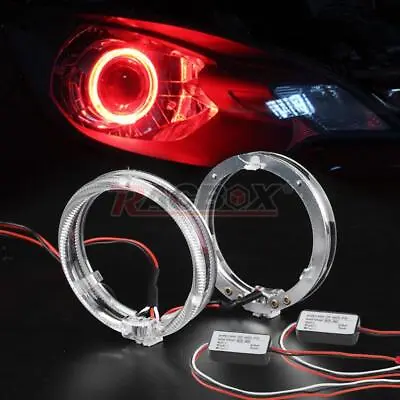 2X 80mm LED Light Guide Red Angel Eyes Halo Rings DRL For Car Headlight Retrofit • $13.98