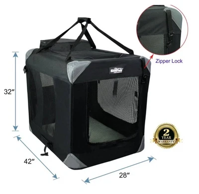 $23 • Buy Jespet Soft Sided X-large Steel Frame Dog Crate W/ 3 Mesh Doors