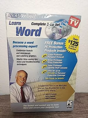 Video Professor Learn Word Complete 3-cd Set Vintage New Factory Sealed  • $8