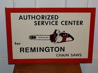 Vintage Remington Chain Saw Service Center Double Sided Flange Sign • $600
