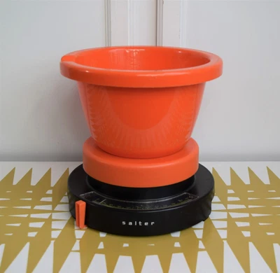 £16.50 • Buy Vintage Salter Orange & Black Kitchen Scales - 70s Retro Kitchen, Weighing